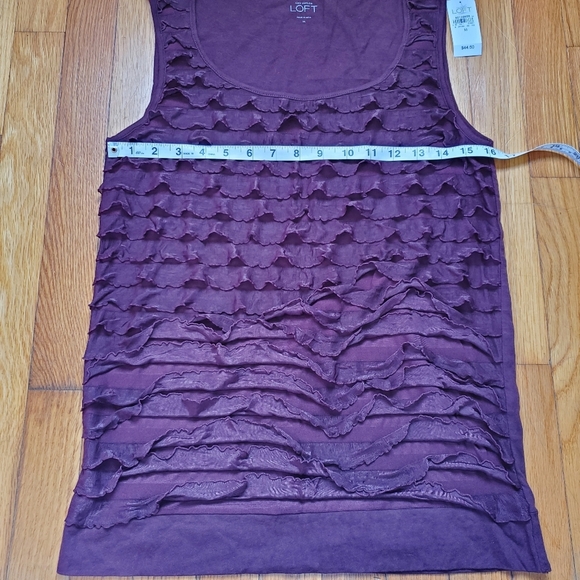 Ann Taylor Loft‎ ruffle front sleeveless blouse size medium NWT - Picture 4 of 6